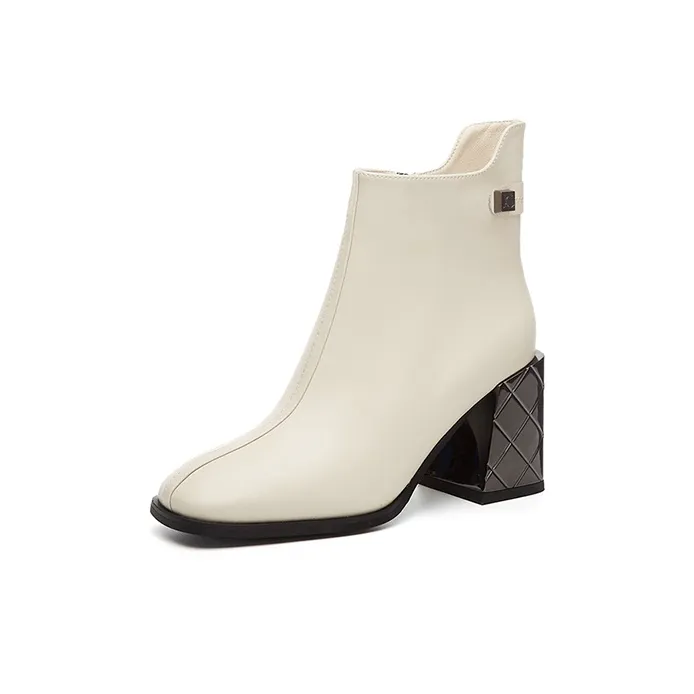 DAPHNE Ankle Boots Women's White/Black-1