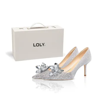 LOLY Slim Heel High Heels 8CM Women's Silver Box