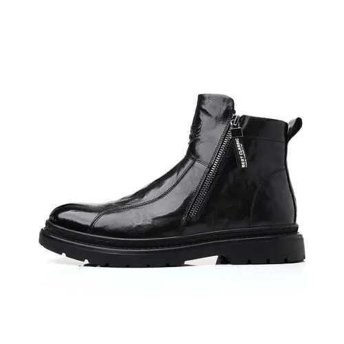 GZZ Ankle Boots Men Black