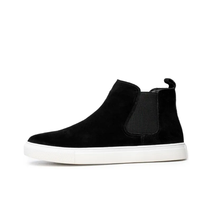 YEDANI Ankle Boots Men Black Base Single Layer Shoes/White Base Unlined Shoes-5