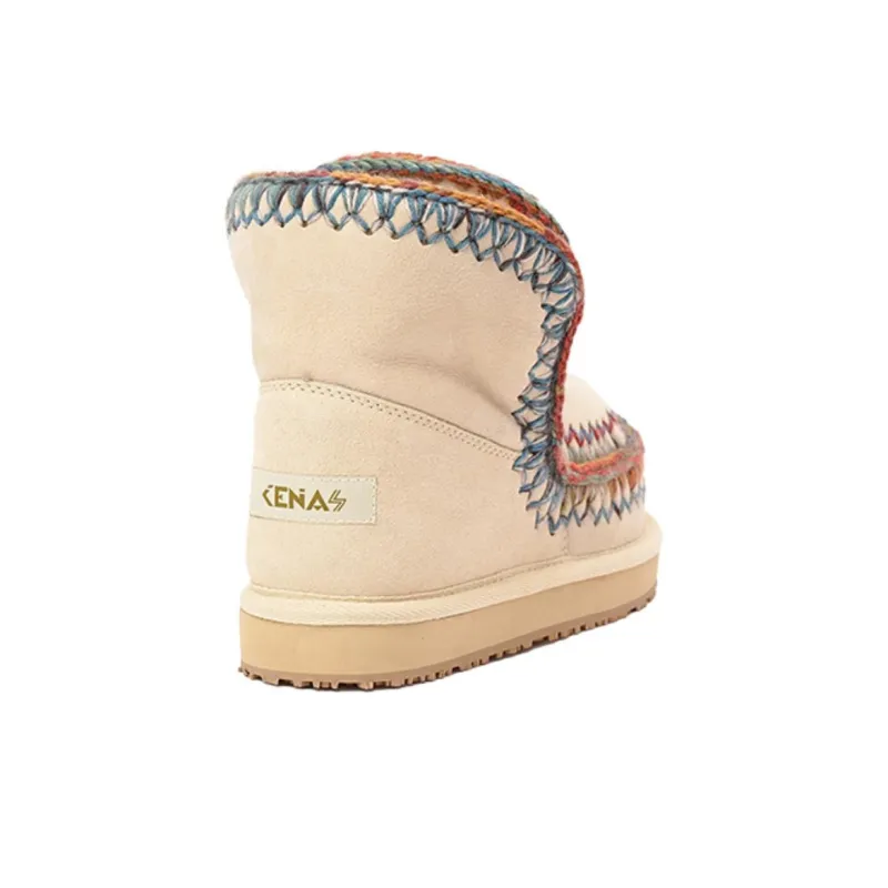 K.D.KENAZ Warm Wear Resistant Slip Resistant Coverage Snow Boots Women's Ecru-4