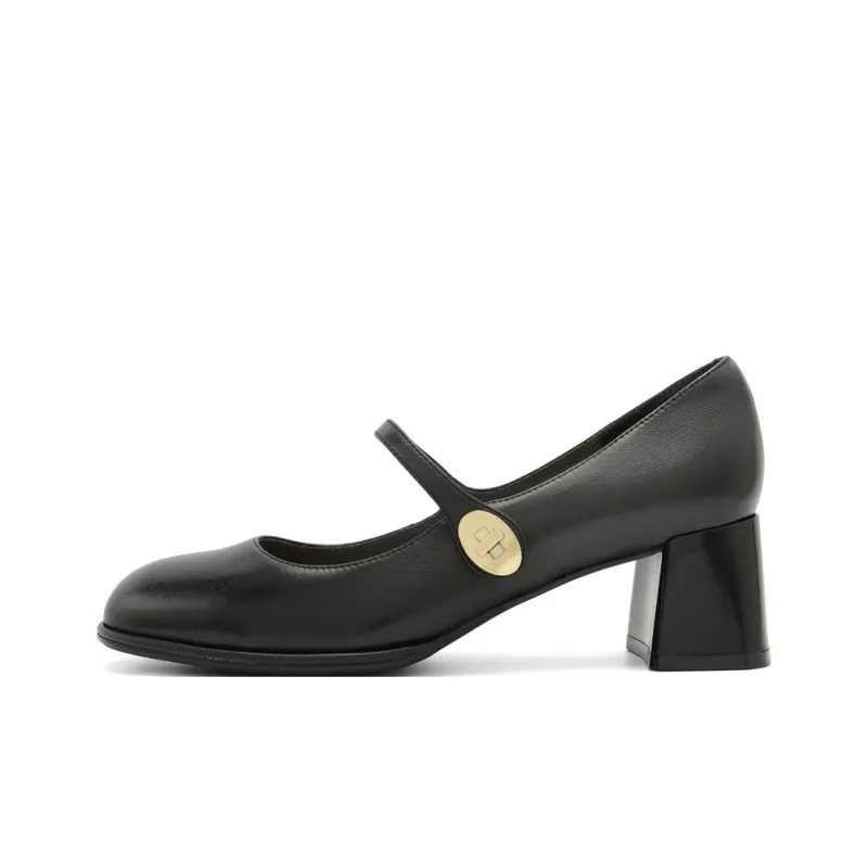 BELLE Block Heel High Heels 5cm Women's-4