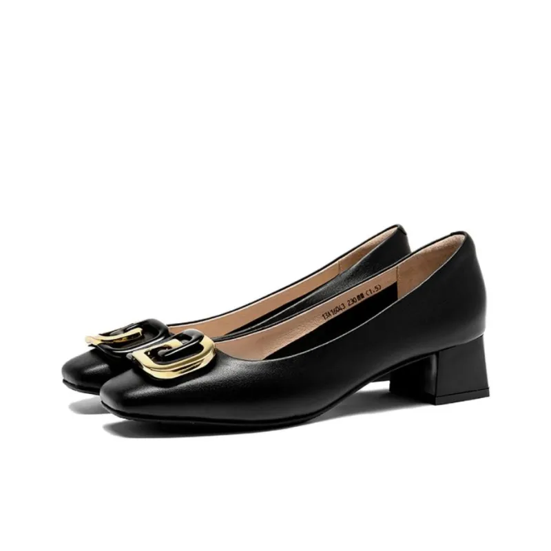 Satchi Chunky Heel High Heels 4cm Women's Black-1