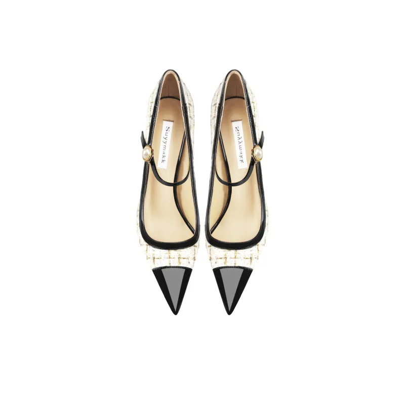 Suyymakk Slim Heel High Heels Women's White-3