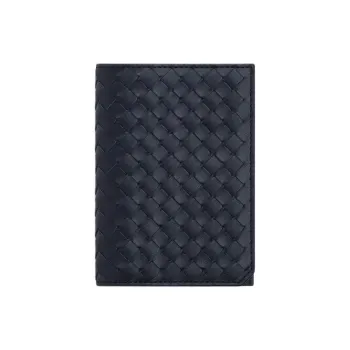 Bottega Veneta Cow Leather Passport Holder Men's Space Blue