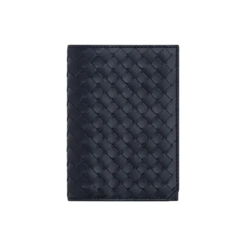 Bottega Veneta Cow Leather Passport Holder Men's Space Blue