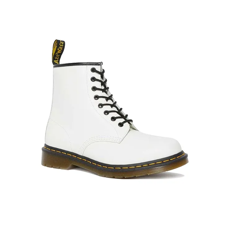 Dr. Martens 1460 Smooth Leather Lace Up Boot White-2