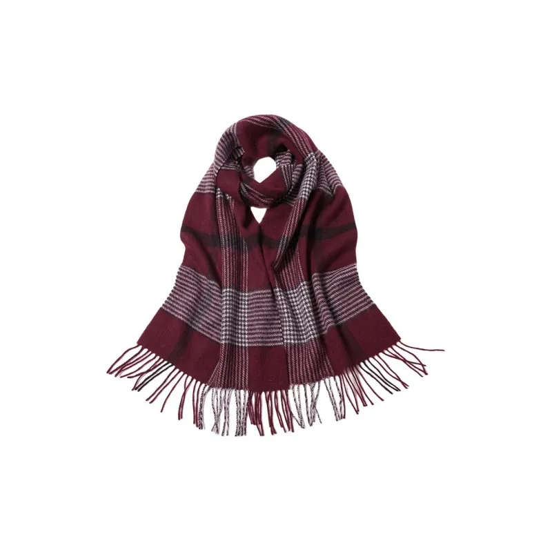 Red Bean Wool Knit Scarves Men's-8