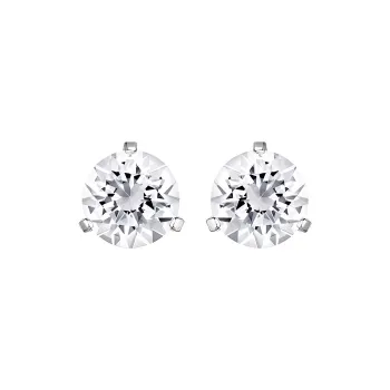 Swarovski Element Stud Earrings Women's White Gold Plated Color