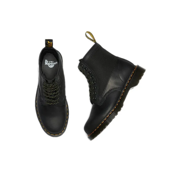 Dr.Martens 1460 Panel Leather Lace Boots Black/Yellow-4
