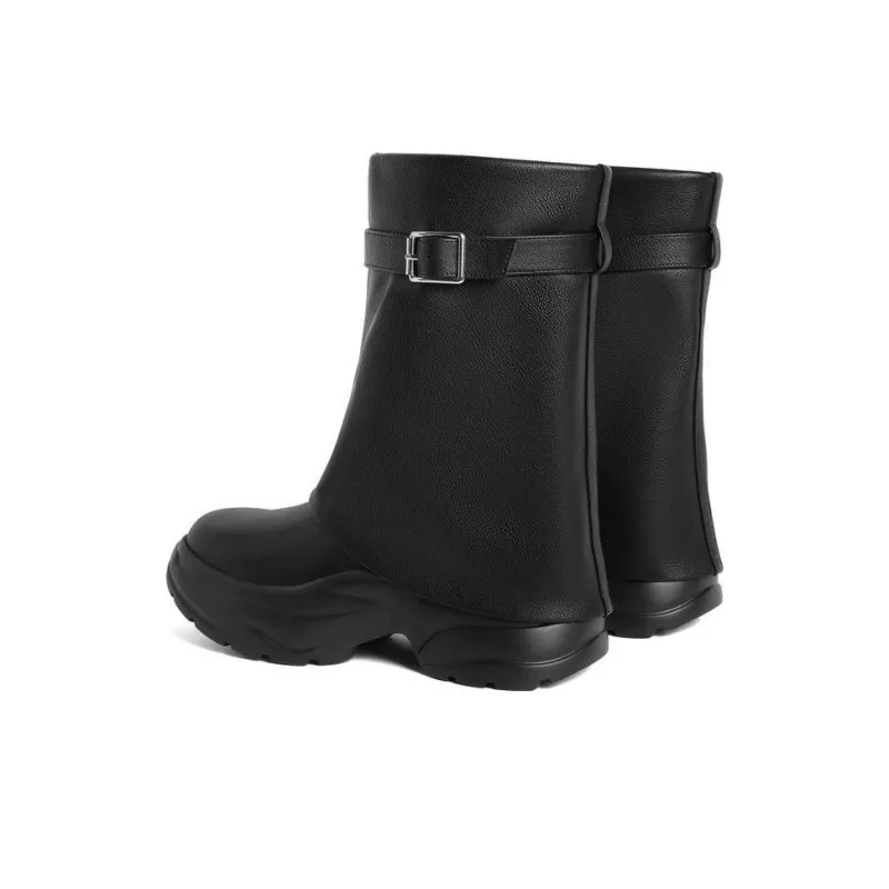 BELLE Ankle Boots 6CM Women's Soft Matte White Meteorite Black-14