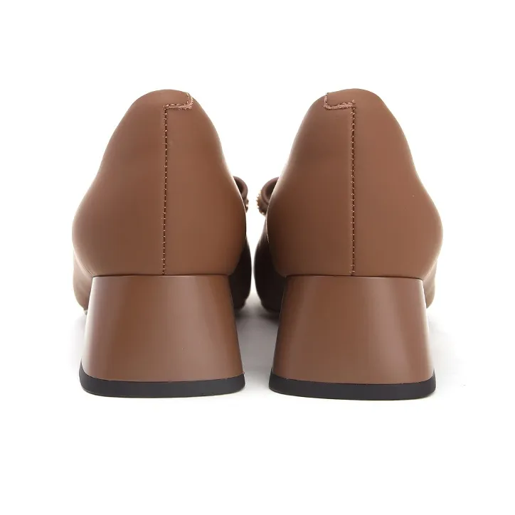 Satchi Block Heel High Heels 4cm Women's Brown-4