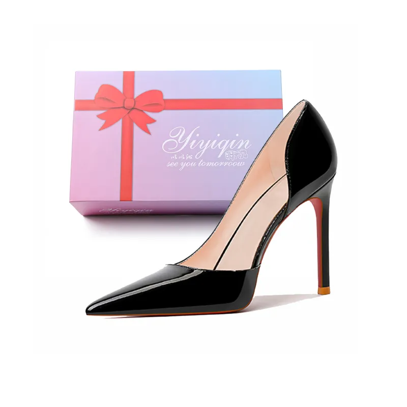 Take The Qin Slim Heel High Heels 9cm 7cm Women's [Gift Box Set]-38
