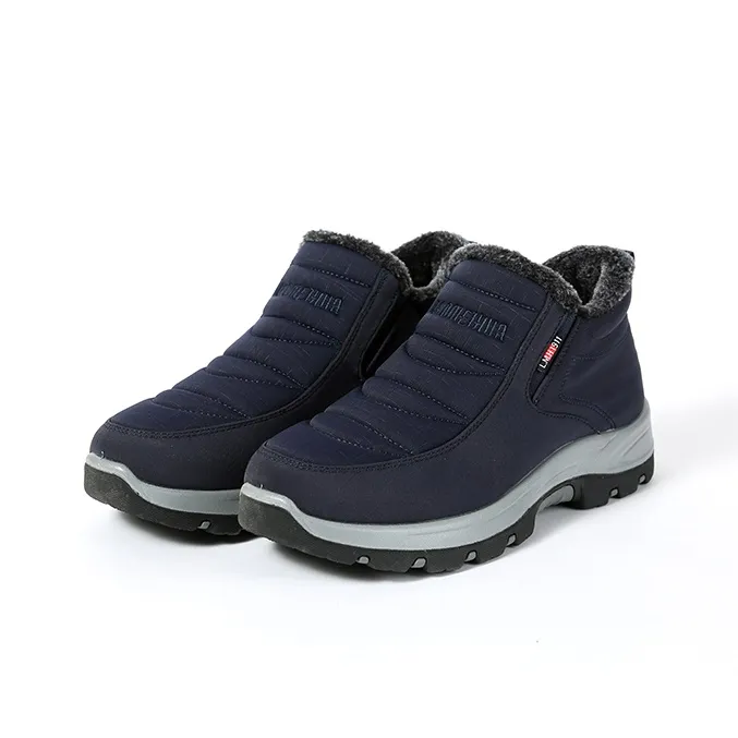Old Meihua Warm Short Snow Boots Men's Blue-1
