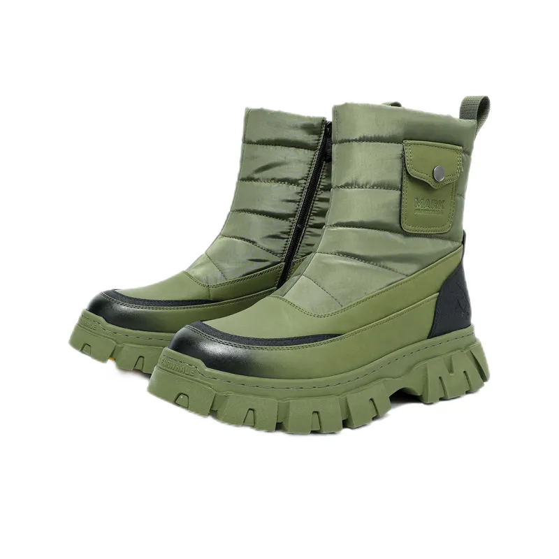 FAIRWHALE Snow Boots Unisex White/Black/Army Green-16
