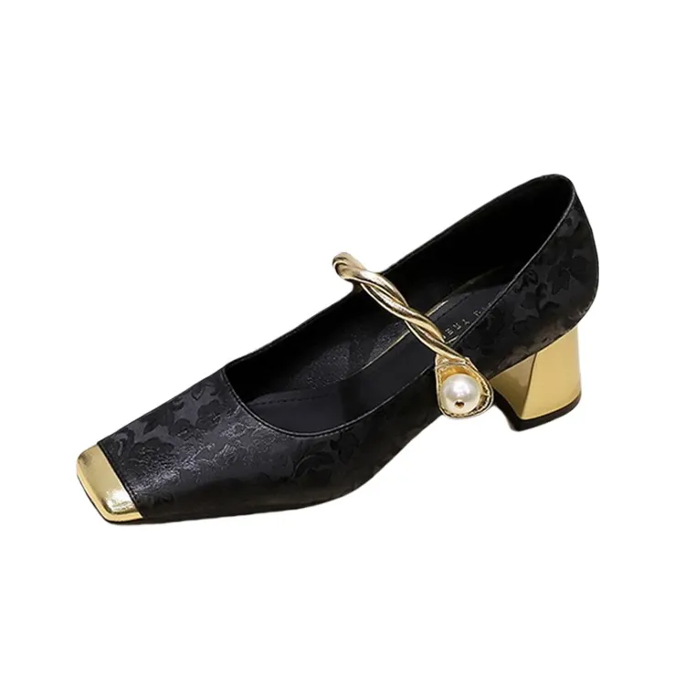BIGTREE Chunky Heel High Heels 5cm Women's-3