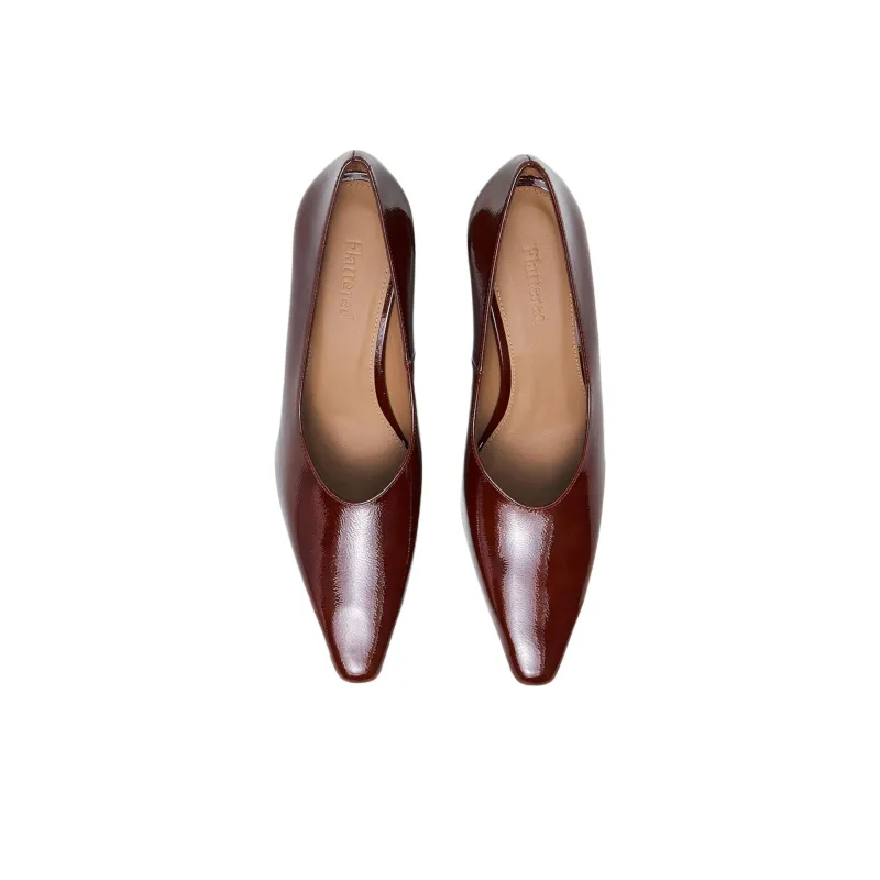 FLATTERED Chunky Heel High Heels 6.5cm Women's Brick Red-3