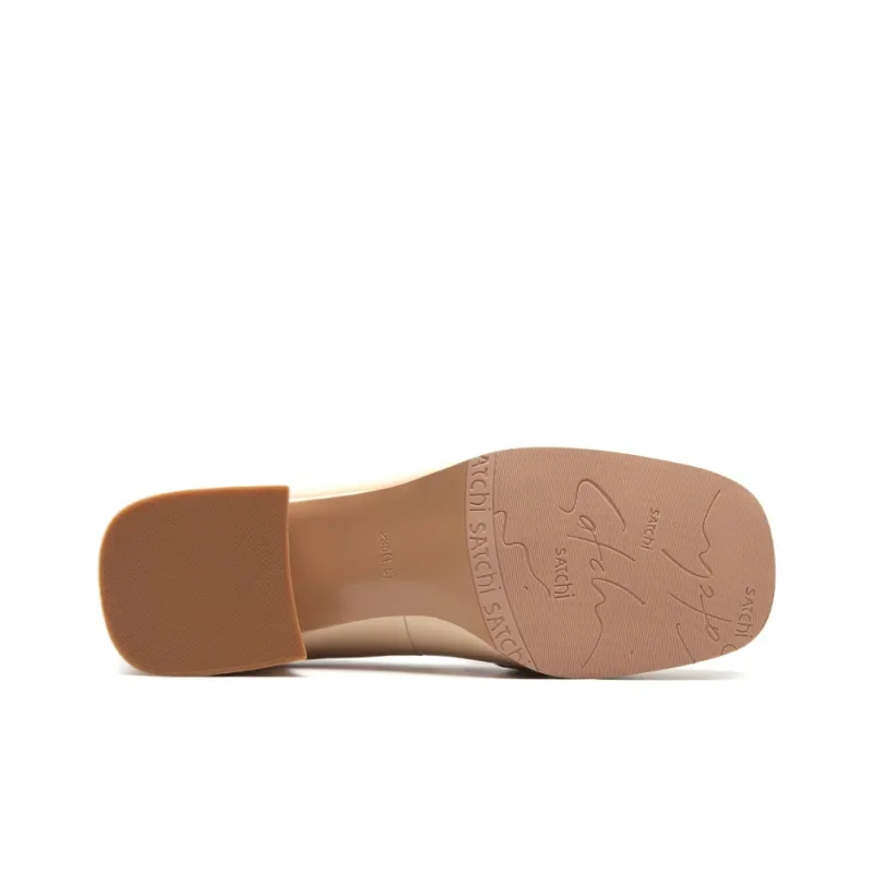 Satchi Block Heel High Heels Women's Nude-5