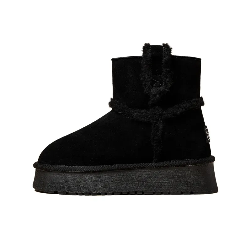 SNOWELF Warm Slip-Resistant Short Snow Boots 4cm Women's-8