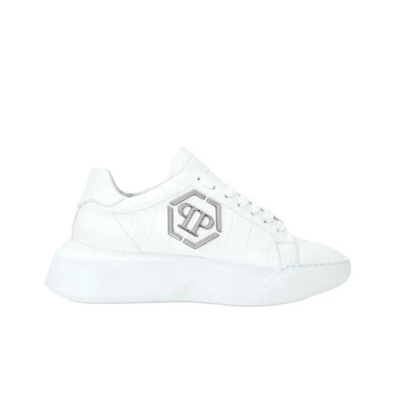 PHILIPP PLEIN Crocco Low Top Casual Shoes Unisex White-1
