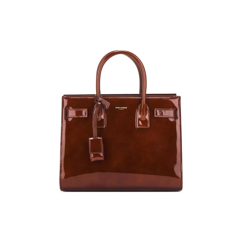 SAINT LAURENT SAC DE JOUR Patent Leather Shoulder Bag, Crossbody Bag, Handbag Women's Red-0