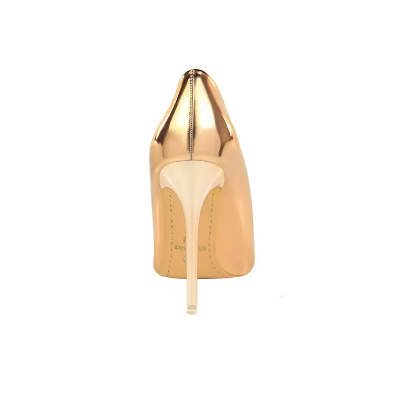 QITUMAUL High Heels Women's Copper, Gold-13