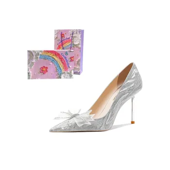 Crelinkxlat Slim Heel Box Evening Wedding Dress Beginner Girlfriend High Heels Women's