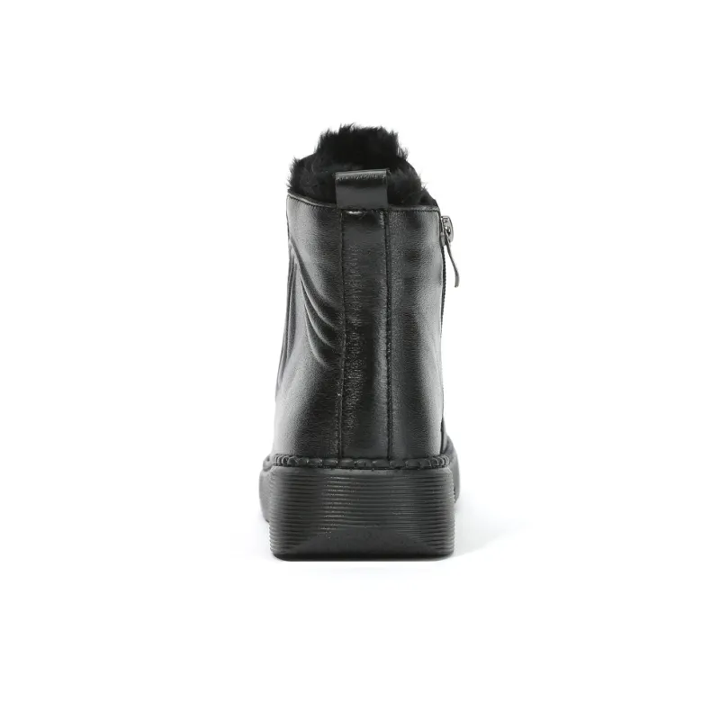 Old Meihua Ankle Boots Women's Black/Burgundy-3