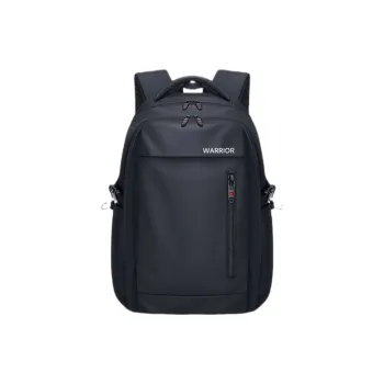 Warrior Nylon Fabric Backpack Regular Unisex Business Techwear Black