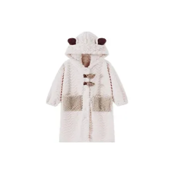 XIAFENYAN Bath Robes Women's Apricot