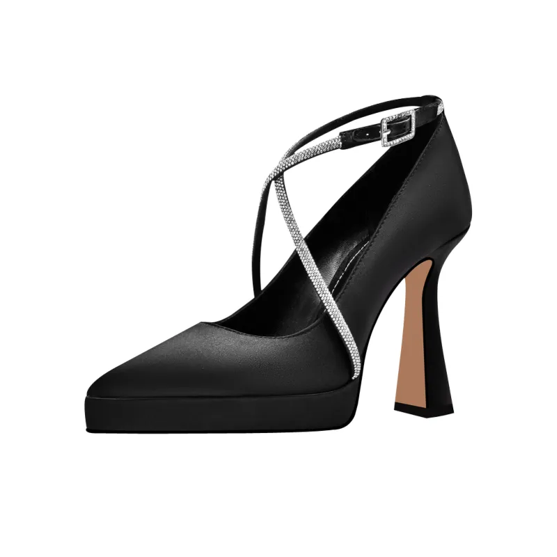 Princess & Isabel Slim Heel High Heels 11cm Women's Black-1