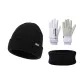 Black Hats & Caps+Purple Gloves+Black Scarf