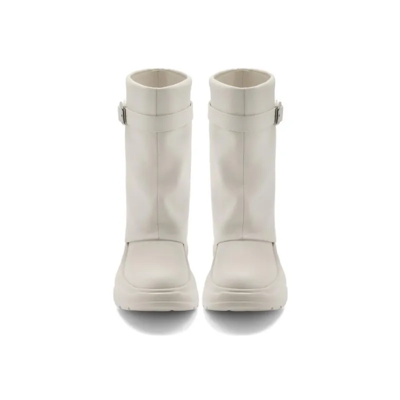 BELLE Ankle Boots 6CM Women's Soft Matte White Meteorite Black-11
