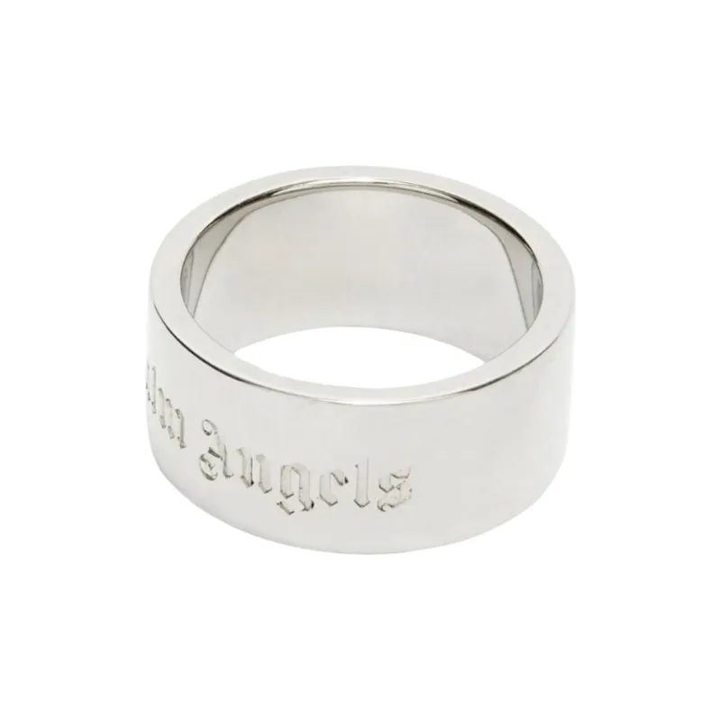 PALM ANGELS Logo Engraved Ring-1