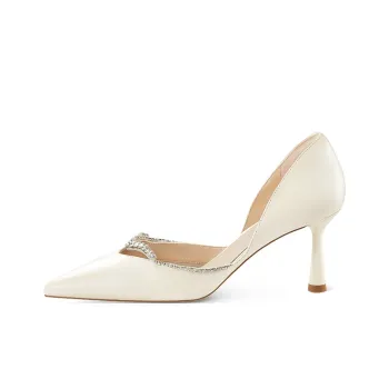 7or9 Early Snow Slim Heel Air Cotton High Heels 7cm Women's Milk White
