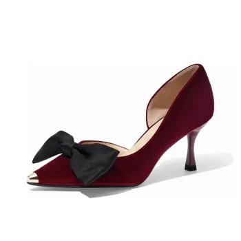 ZSAZSAZSU Slim Heel High Heels 7cm Women's Dark Maroon