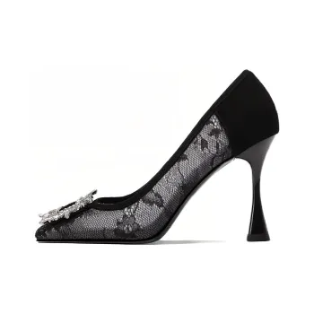Princess & Isabel Flared Heel High Heels 8.5cm Women's Black