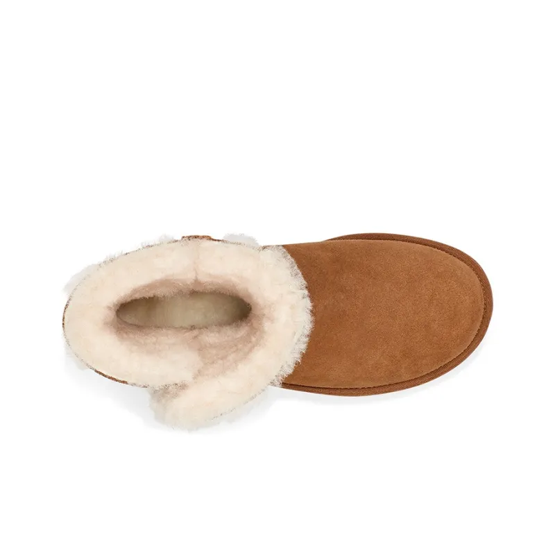 UGG Bailey Button UGG Charm Metallic Alphabet Version Fleece Lined Brown Women's-4