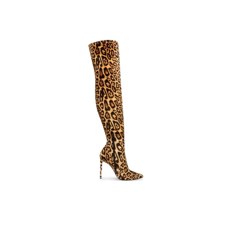 STEVE MADDEN Over-The-Knee Boots Women's Leopard Print-1
