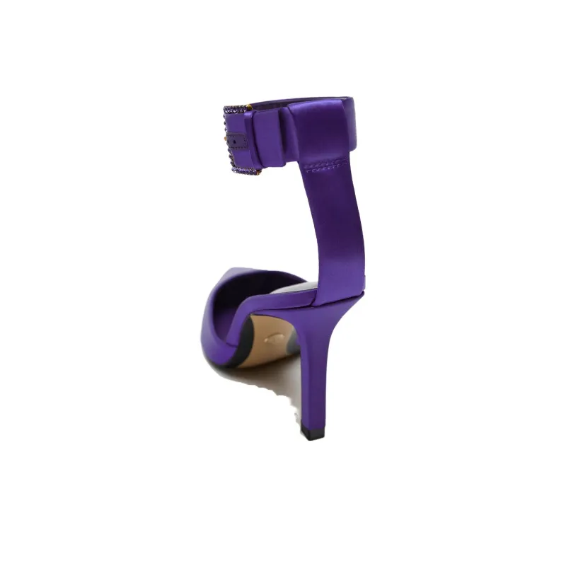 ZARA Slim Heel High Heels 9cm Women's Purple-3