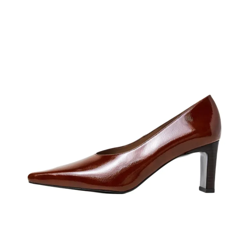 FLATTERED Chunky Heel High Heels 6.5cm Women's Brick Red-0