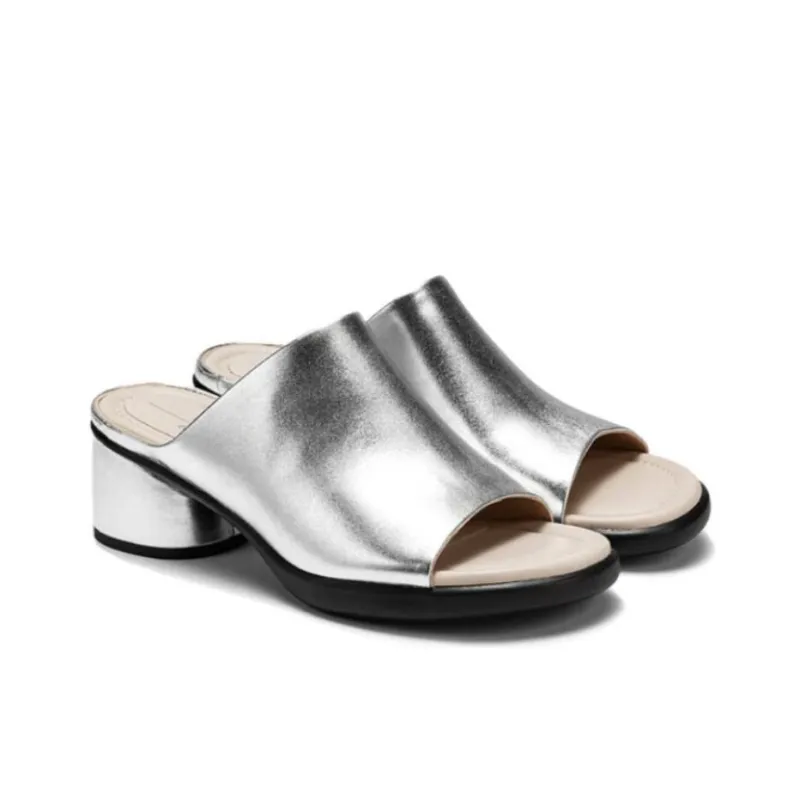 Ecco Massage Antibacterial Quick Dry Slide Slippers Women's Silver-5