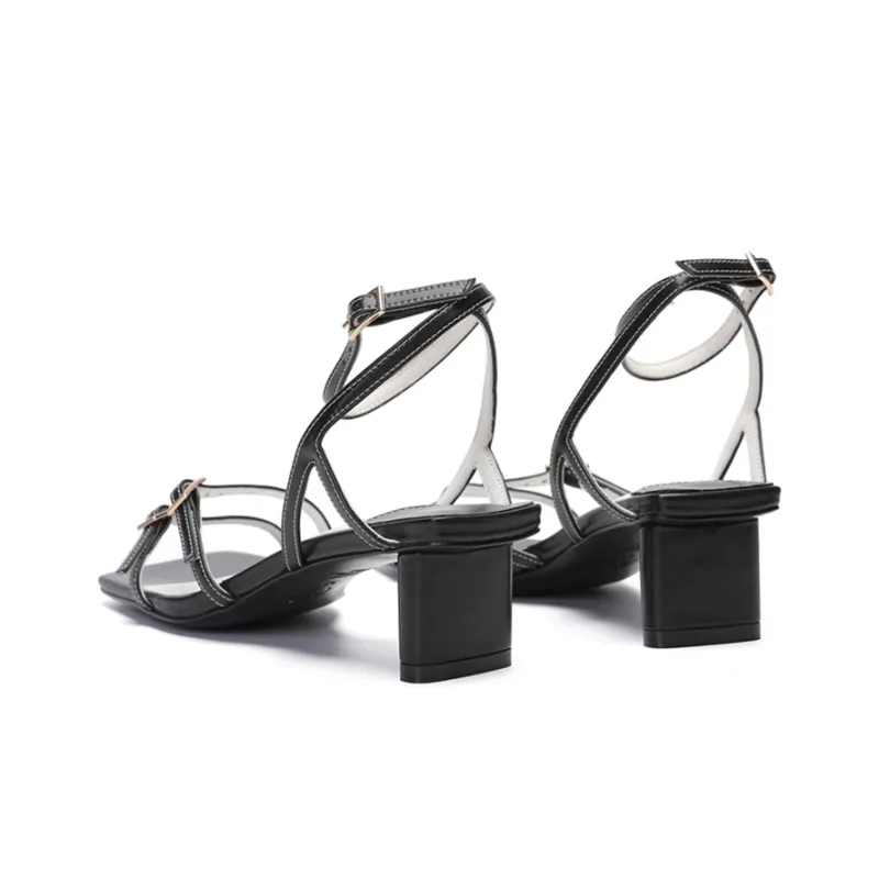 BIUCILI Block Heel Fashion Sandal 4cm Women's Black-3