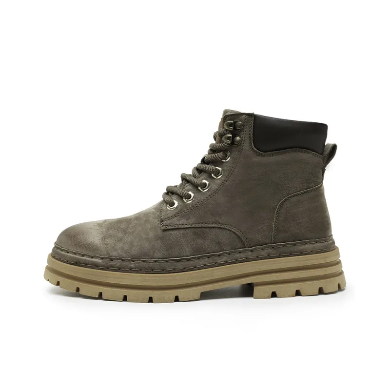 Qiandongmeili Martin Boots Men Gold/Khaki-4
