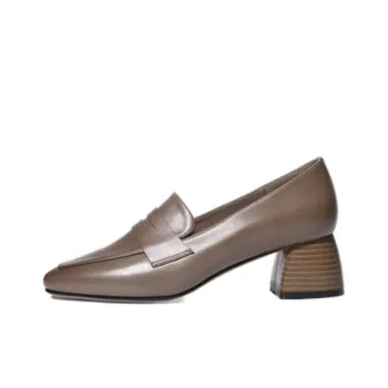 CAMEIDO Chunky Heel High Heels 5cm Women's Camel