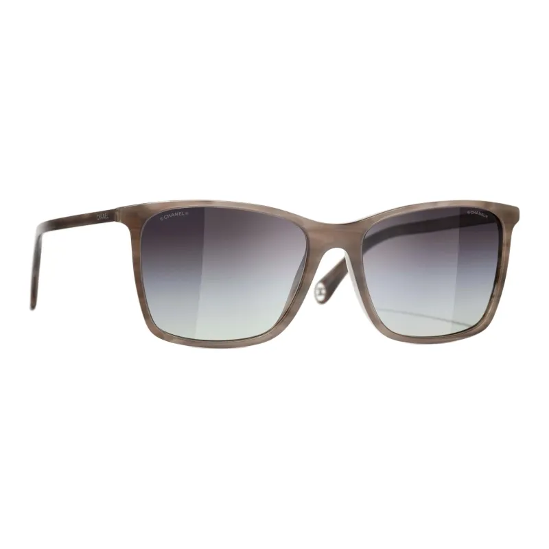 CHANEL Square Sunglasses Unisex Brown-2