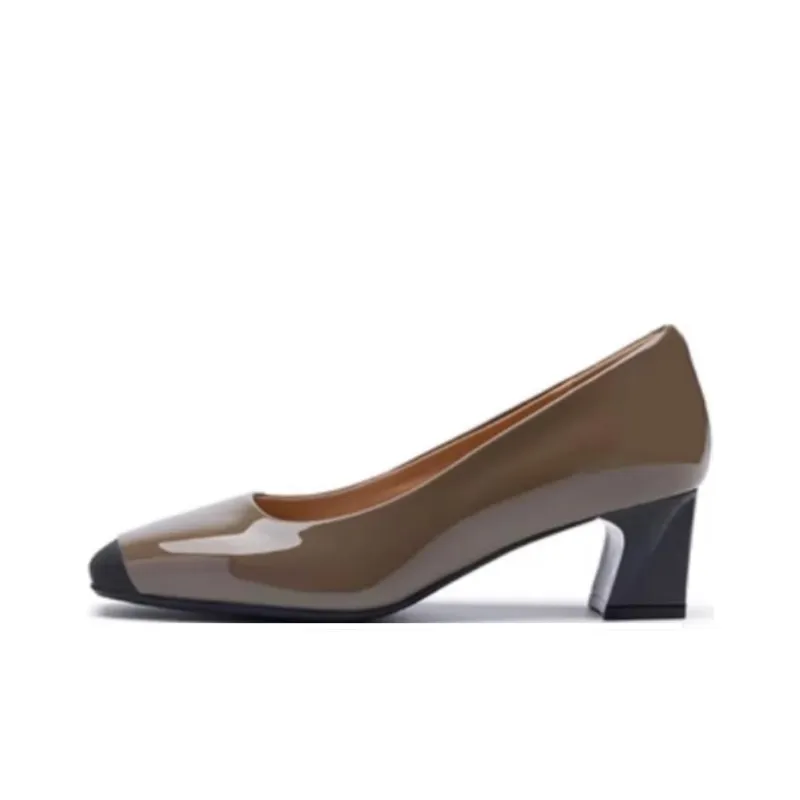 Satchi Chunky Heel High Heels 5cm Women's Light Coffee-0