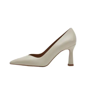FLATTERED Block Heel High Heels 8.5cm Women's Milk White