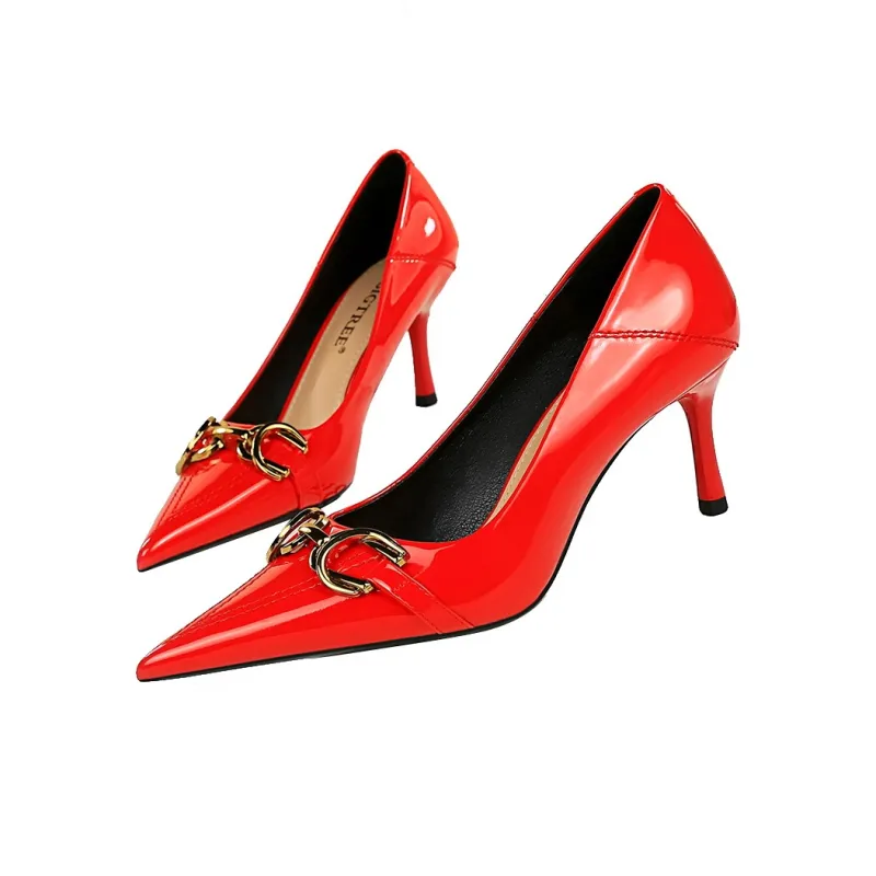 QITUMAUL Slim Heel High Heels Women's-14