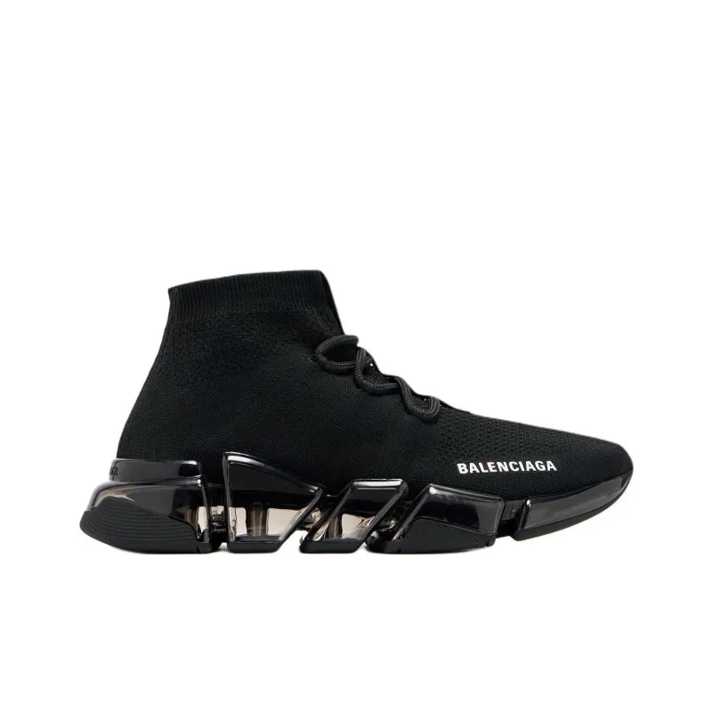 Balenciaga Speed 2.0 High Top Casual Shoes Women's Black-1